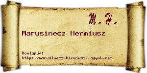Marusinecz Hermiusz névjegykártya